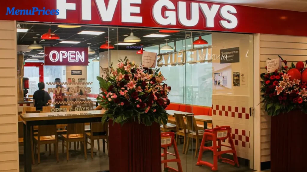 Five Guys menu Singapore with burgers fries